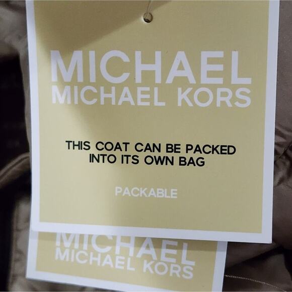 Michael Kors Truffle taupe packable long puffer Walking coat plus‎ size 2X new - Picture 14 of 14